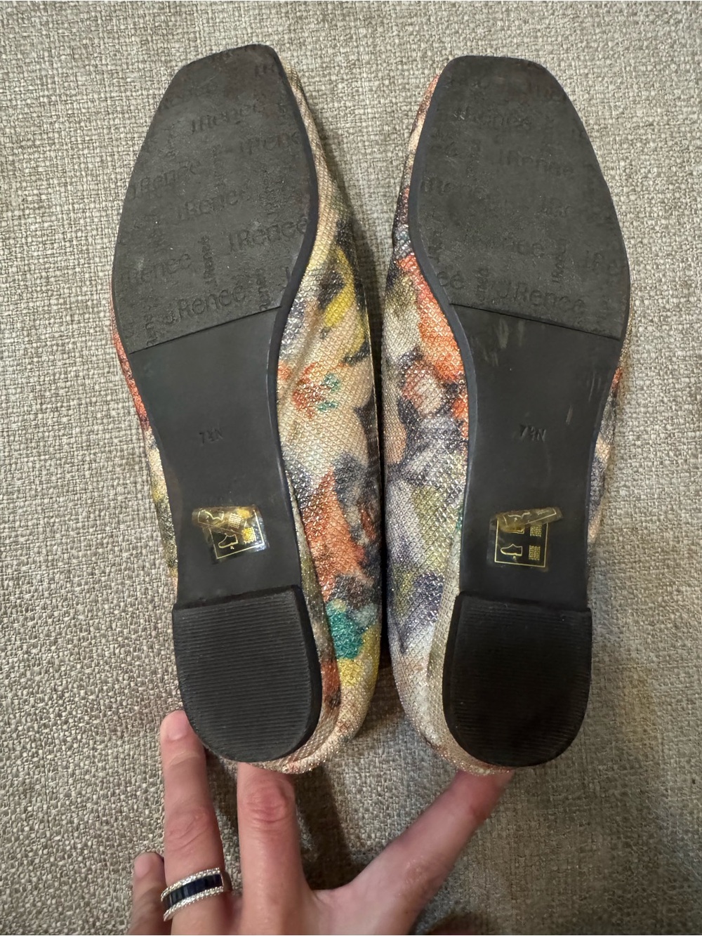 J.Renee Multicolor Flats with Gold Beaded Buckle - Picture 3 of 5